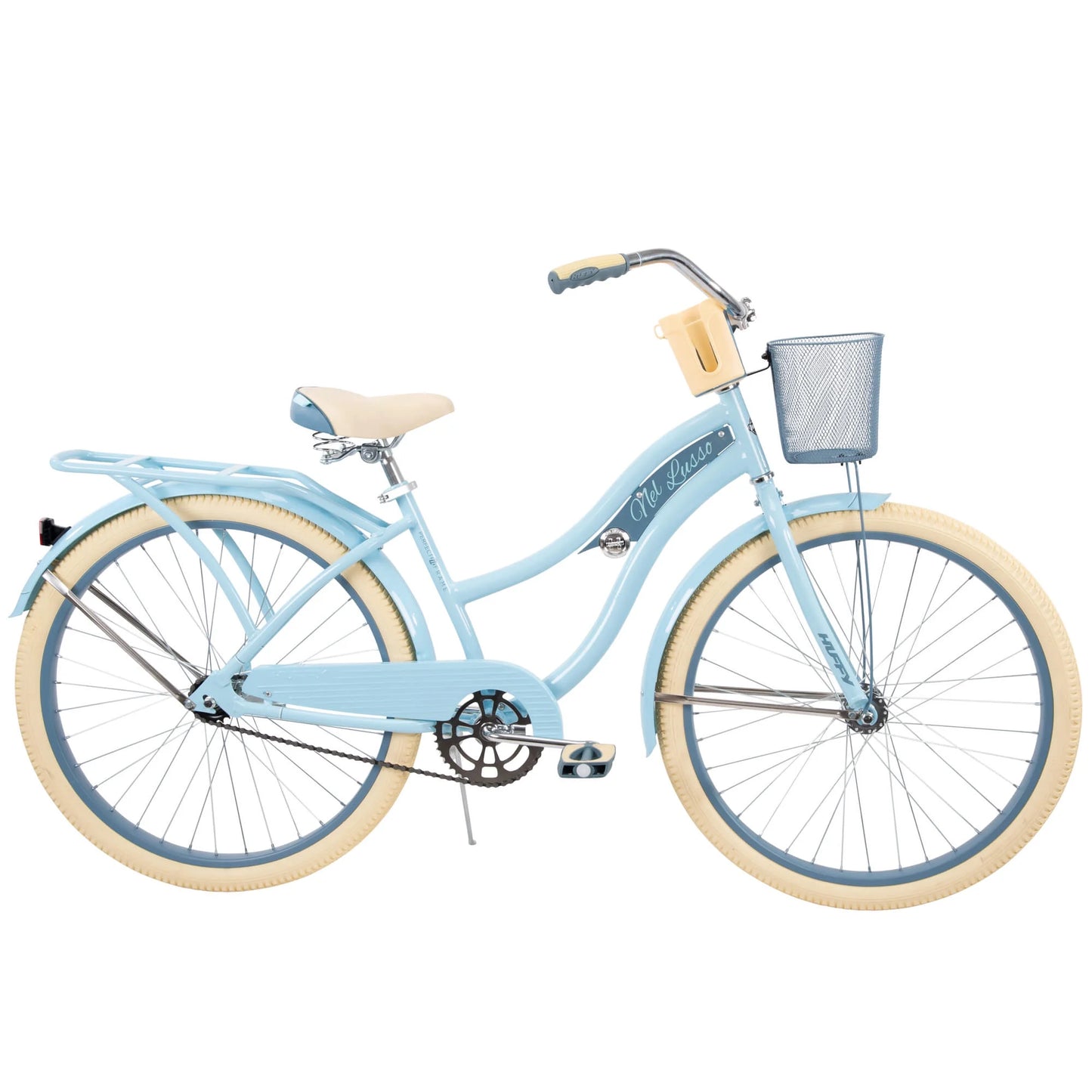 Huffy Nel Lusso Cruiser Bike, 26" Wheels, Adults Ages 13+ Years, Light Blue