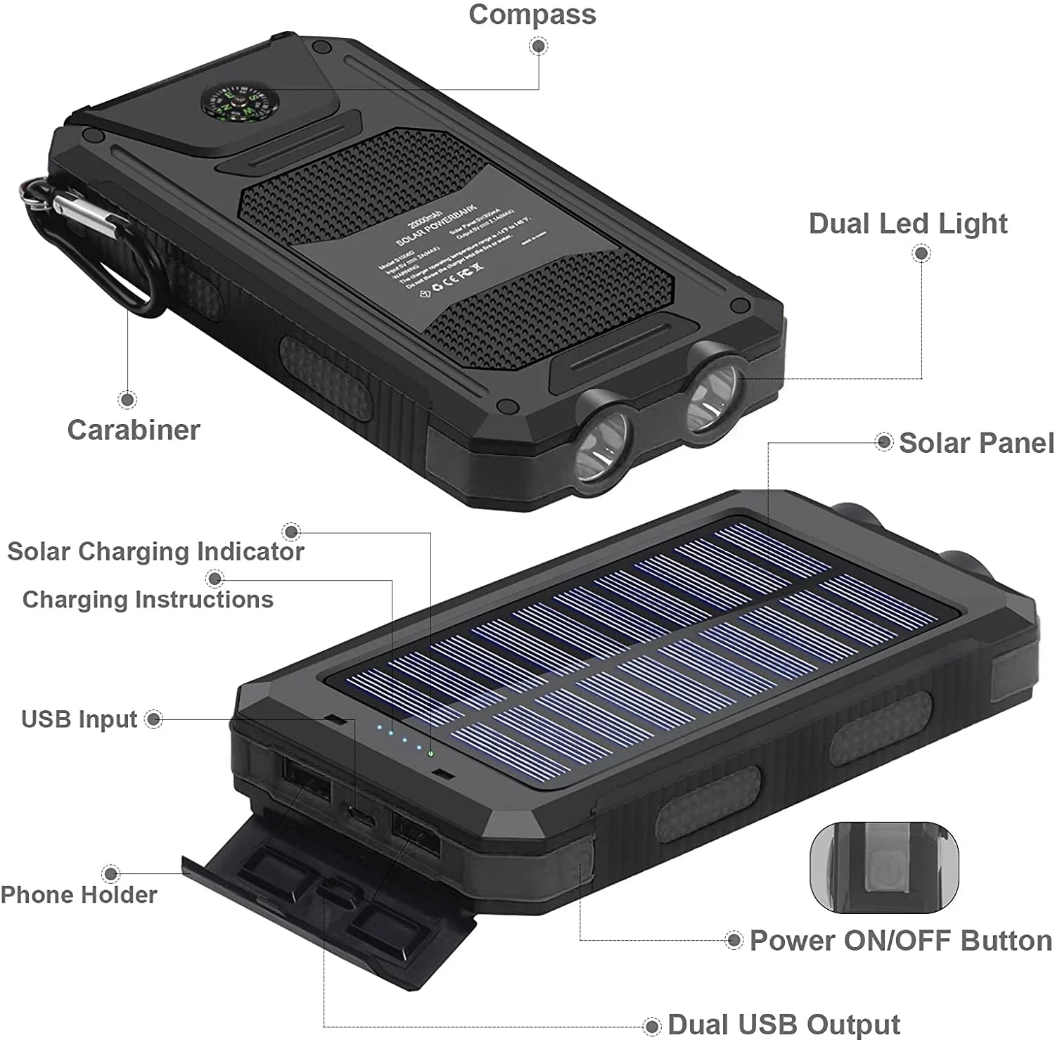 SOLPOWBEN 20000mAh Solar Charger(Black) We Only Sell This Product in One Store, if You Need Genuine Product, please Look for The SOLPOWBEN-US Store